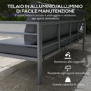 Divano da Giardino 3 Posti con Cuscini per Seduta e Schienale 185x66x64 cm in Alluminio Grigio