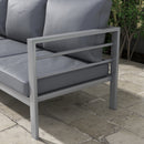 Divano da Giardino 3 Posti con Cuscini per Seduta e Schienale 185x66x64 cm in Alluminio Grigio