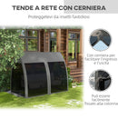 Dondolo da Giardino 2 in 1 Convertibile in Letto 240x140x197 cm con Cuscini e Zanzariera Grigio