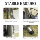 Dondolo Letto da Giardino 3 Posti 200x120x164 cm con Tetto Regolabile e 2 Portabicchieri Crema