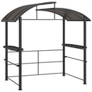 Gazebo per Barbecue con Tetto e 2 Ripiani Portaoggetti 240x150x230 cm in Metallo e PC Grigio Scuro