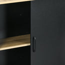 Isola da Cucina con Ripiani 14,5x70x90 cm Portacoltelli e Armadietto con Anta Scorrevole Nero