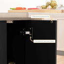 Isola per Cucina con 2 Ripiani Aperti e 2 Armadietti 105x60x82 cm in MDF Rovere e Nero