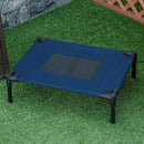 Lettino per Cani Rialzato con Seduta Traspirante 61x46x18 cm in Acciaio e Tessuto Marrone e Nero