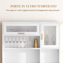 Mobile Dispensa con Portabottiglie 100x38x172 cm in Truciolato e Legno Bianco