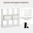 Mobile Libreria Portaoggetti a 3 Livelli e 8 Ripiani Totali 97,5x30x100 cm in MDF Bianco