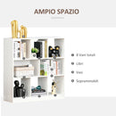 Mobile Libreria Portaoggetti a 3 Livelli e 8 Ripiani Totali 97,5x30x100 cm in MDF Bianco