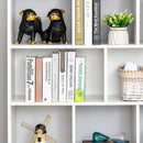 Mobile Libreria Portaoggetti a 3 Livelli e 8 Ripiani Totali 97,5x30x100 cm in MDF Bianco