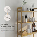 Mobile Sopra WC Salvaspazio a 3 Ripiani Aperti a Doghe 68x20x165 cm in Bambù 