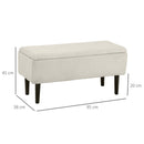 Panca Fondoletto con Vano Contenitore da 47L 95x38x45 cm Rivestimento Bouclé Beige