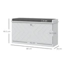 Panca Scarpiera Salvaspazio 8 Paia di Scarpe 80x26x44,5 cm con Cuscino e Cassetto Ribaltabile Bianco