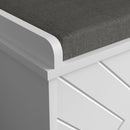 Panca Scarpiera Salvaspazio 8 Paia di Scarpe 80x26x44,5 cm con Cuscino e Cassetto Ribaltabile Bianco