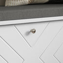 Panca Scarpiera Salvaspazio 8 Paia di Scarpe 80x26x44,5 cm con Cuscino e Cassetto Ribaltabile Bianco