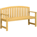 Panchina da Giardino 2 Posti con Seduta e Schienale a Doghe 143x51x85 cm in Legno di Abete 