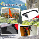 Rimorchio Bici per Cani Taglia Media a 2 Ingressi 126-155x83x108 cm con Finestrelle e Tettuccio Apribile Rosso