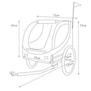 Rimorchio per Animali Domestici Pieghevole da Bicicletta 130x90x110 cm Bianco e Nero 