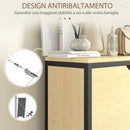 Scarpiera Slim con 3 Cassetti per 18 Paia di Scarpe 60x24x124 cm Ripiani Regolabili Rovere