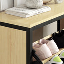 Scarpiera Slim con 3 Cassetti per 18 Paia di Scarpe 60x24x124 cm Ripiani Regolabili Rovere