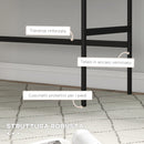 Scrivania da Ufficio Moderna con 2 Cassetti 106x50x77 cm in Acciaio e MDF Nero e Rovere