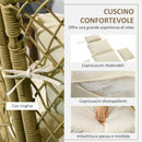 Sedia da Giardino a Uovo con Seduta Imbottita e Poggiatesta 88x85x143 cm in Rattan PE e Acciaio 