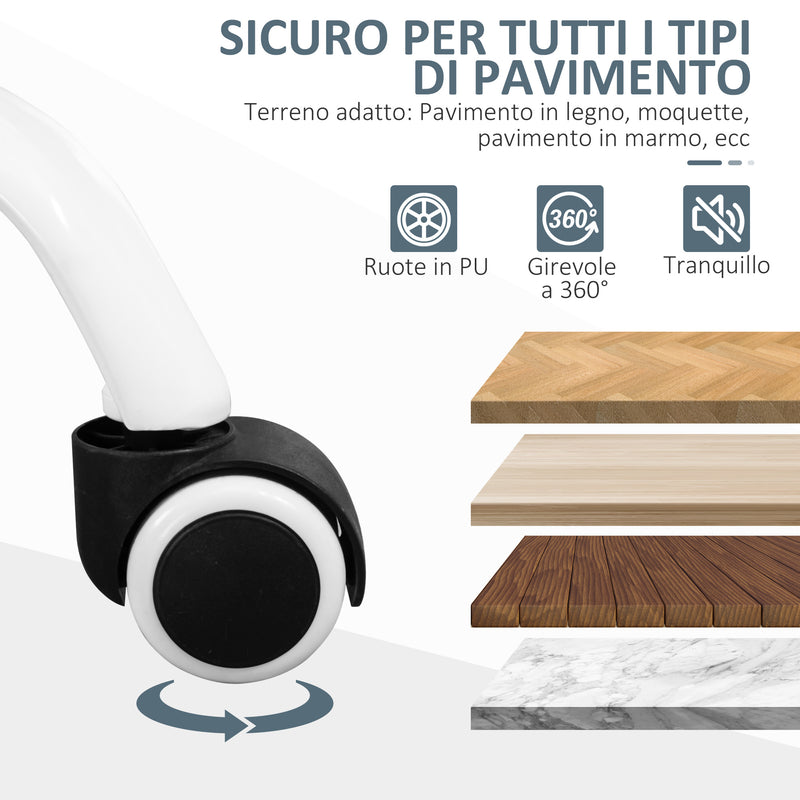 Sedia Poltrona Operativa da Ufficio 59x61x92,5-102,5 cm Funzione Dondolo e Tessuto a Rete Grigio