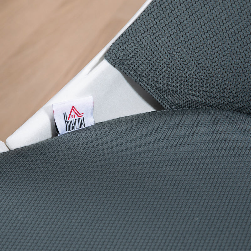 Sedia Poltrona Operativa da Ufficio 59x61x92,5-102,5 cm Funzione Dondolo e Tessuto a Rete Grigio