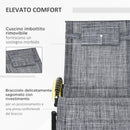 Sedia Sdraio a Dondolo Zero-Gravity da Esterno Impermeabile 155x61x88 cm con Poggiatesta Grigio