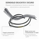 Sedia Sdraio a Dondolo Zero-Gravity da Esterno Impermeabile 155x61x88 cm con Poggiatesta Grigio