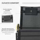 Sedia Sdraio a Dondolo Zero-Gravity da Esterno Impermeabile 155x61x88 cm con Poggiatesta Nero