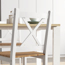 Set 4 Sedie per Cucina e Soggiorno con Schienale a Croce 41x46,5x86 cm in Legno di Pino Bianco e Rovere