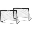 Set da 2 Porte da Calcio per Bambini da 6 Anni con Luci LED 120x90x90 cm Pieghevoli con Borsa di Trasporto 