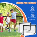 Set da 2 Porte da Calcio per Bambini da 6 Anni con Luci LED 120x90x90 cm Pieghevoli con Borsa di Trasporto 