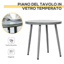 Set Tavolino e 2 Sedie con Cuscini da Giardino in Rattan PE Grigio