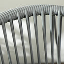 Set Tavolino e 2 Sedie con Cuscini da Giardino in Rattan PE Grigio