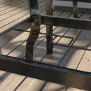 Set Tavolo Quadrato Effetto Marmo con 4 Sedie Impilabili da Giardino in Acciaio Grigio