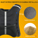 Giubbotto Zavorrato 10kg Traspirante con Tasca Portaoggetti e Spallacci 40x35 cm in tessuto Oxford Nero