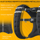 Giubbotto Zavorrato 10kg Traspirante con Tasca Portaoggetti e Spallacci 40x35 cm in tessuto Oxford Nero