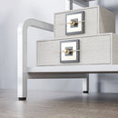 Supporto per Stampante Industriale a 3 Livelli 55x40x77 cm in Metallo e Truciolato Bianco