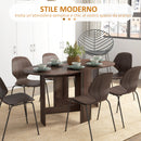 Tavolo Pieghevole Salvaspazio con 2 Ribalte Ovale 163x80x75 cm in Legno Marrone