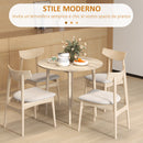 Tavolo Pieghevole Salvaspazio a Ribalta per Cucina e Soggiorno Ø89x73,5 cm in Truciolato Naturale