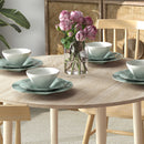 Tavolo Pieghevole Salvaspazio a Ribalta per Cucina e Soggiorno Ø89x73,5 cm in Truciolato Naturale