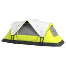 Tenda da Campeggio 4 posti con 2 Spazi Separati 450x215Px180 cm in Poliestere e Fibra di Vetro Verde