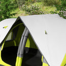 Tenda da Campeggio 4 posti con 2 Spazi Separati 450x215Px180 cm in Poliestere e Fibra di Vetro Verde