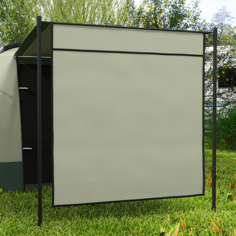 Tenda da Campeggio 4 Posti Impermeabile con Zona Notte e Zona Giorno 460x300x200 cm in Poliestere Verde