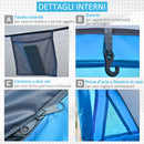 Tenda da Campeggio a Cupola con 2 Finestre e Design Pop-Up a Igloo 220x108x110 cm in Poliestere Blu