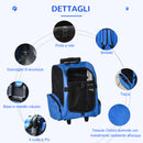 Trasportino Zaino 2 in 1 per Cani e Gatti 42x25x55 cm con Tasche e Maniglia Telescopica Blu