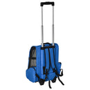 Trasportino Zaino 2 in 1 per Cani e Gatti 42x25x55 cm con Tasche e Maniglia Telescopica Blu