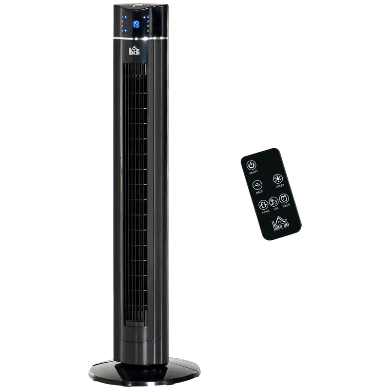Ventilatore a Colonna 60W con 3 Velocità Ø32x106,8 cm 3 Modalità e Timer 8h in ABS Nero
