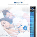 Ventilatore a Colonna 60W con 3 Velocità Ø32x106,8 cm 3 Modalità e Timer 8h in ABS Nero