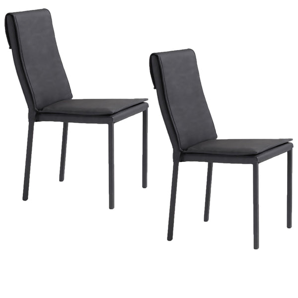 sconto Set 2 sedie Imbottite 45x59x95 cm In Tessuto Effetto Pelle Vincent Fango
